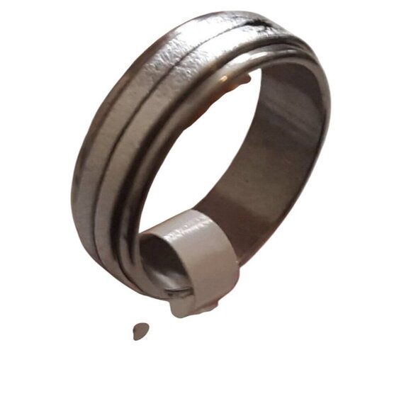 Stainless Steel Unisex Spin Ring Size 9 With Engraved Ant Design - Picture 2 of 3